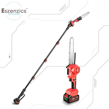 Eszenzics™ Krachtige Telescopische Kettingzaag - Incl. 2x Accu 18V - 4500W - Borstelloos - Verstelbare zaaghoek - Tot 30 cm doorsnee - Snoeien - Zagen