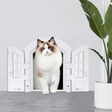 Kattenluik - Buitendeur kattendeur - Binnendeur kattenklep - Eenvoudige zelfmontage - Geschikt voor elke deur - 235 x 17 cm