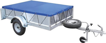 Afdekzeil-dekzeil - voor aanhanger - met koord - blauw - 208 x 114 cm