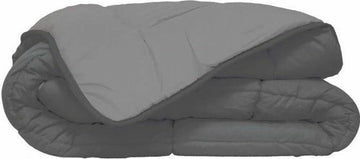 Bedrukt Dekbed Hoesloos Wasbaar Zonder Overtrek Lits Jumeaux- Zelesta® Easybed - Donkergrijs & Zilvergrijs 240x220cm