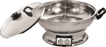 KABO - Fondue - Hotpot pan & Multi-Cooker 4.2L- KB-120 - 2 vaks - Ø32CM - 1600W - Elektrisch - tweedelig - RVS