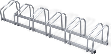Fietsenrek voor 6 fietsen Voor vloer of wandmontage Zilver