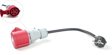 Adapter CEE rood 3x16A (Female) naar Schuko (Male) 230V AC