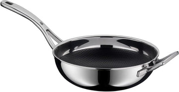 Wokpan inductie WMF Profi Resist 28cm RVS Honingraat Anti-Aanbaklaag Gelijkmatige warmteverspreiding alle Warmtebronnen incl. Inductie Wokpan inductie