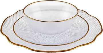 Licht serviesset voor 6 personen 18-delig uniek design - rond combiservies - dagelijks en bijzonder servies - servies set bordenset 6 person
