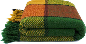 Alenika Wollen Plaid Green Ivanna - 100% Zuivere wol deken - 150x200cm - 1500g
