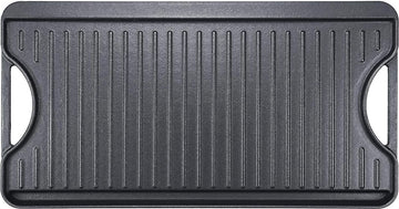 Gietijzeren antiaanbak grillplaten 50,8 x 26,5 cm voor oven, fornuis en grill, dubbelzijdige gietijzeren grillplaat met groeven en gladde roosterzone, roosterplaat.