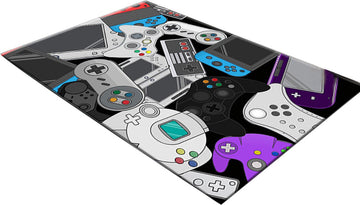 Gaming Tapijt 100x150cm - Game Console Design - Ideaal voor de Gamekamer, Kinderkamer & Woonkamer