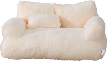 Luxe Kattenmand - Kattenbed - Kattensofa - Huisdier Bed Voor Kleine Middelgrote Honden Katten - Comfortabele Pluche - 55x38x18cm - Beige