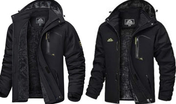 Heren Winter Waterdicht Winddicht Winterjack Warme Fleece Voering Ski Regenjas met Capuchon