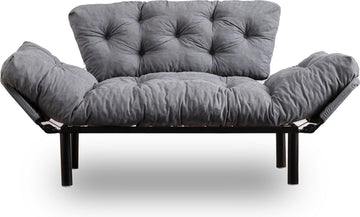 Slaapbank voor 2 Personen - Stijlvol Grijs - Ruimtebesparend 155x85x73 cm
