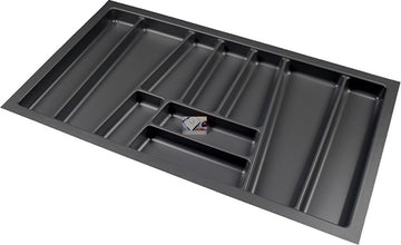 Kunststof Bestekbak Style Serie Antraciet, Breedte 84-80 cm - Diepte 48-44 cm - Bestekbakken op maat - Besteklade - Bestekcassette