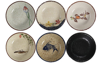 Sojasauskom, Dipkom Keramische, Tapas Schalen,6 stuks Mini-schaaltjes Keramische,Snackkommen set ,Sushi Soja Dompelen Kom,Dip Pinch Bowl Set