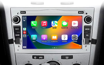 Opel Astra H Corsa C & D Agila Combo Antara Vectra Zafira Meriva Vivaro Tigra | Zilver grijs 2002 - 2013 | Carplay & Android Auto | 1GB & 32GB | Autoradio met Navigatie | Radio scherm | 2003 2004 2005 2006 2007 2008 2009 2010 2011 2012