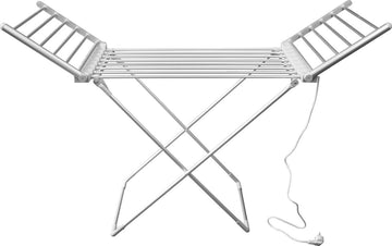 Eleganca Elektrisch Droogrek – Verwarmd Wasrek – Elektrisch - 147x54x94 cm – 220V – 230W – IPX1 – Wit/Zilver