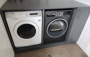 Wasmachine ombouw Design - Wasmachine kast - Antraciet - Planken rechts