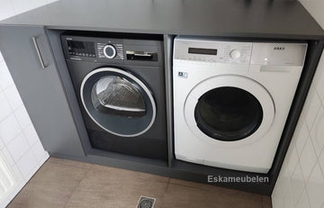 Wasmachine ombouw Design - Wasmachine kast - Antraciet - Planken links