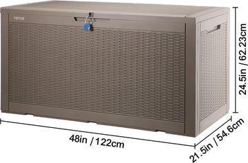 Opbergbox Kussens - Opbergbox Met Deksel - Buiten - Waterdicht - Hangslot - Opbergdoos - Tuinkussenbox - Opbergmand - 550L - 143x67,5x60,5cm - Tuinset