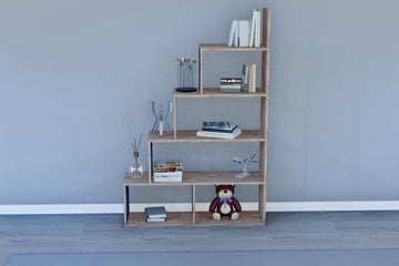 Piramidekast - Trapkast - Open Boekenkast – 150x103x25 - ladderrek - kubusrek - vrijstaande rek - ruimteverdelerPiramidekast - Trapkast - Open Boekenkast – 150x103x25 - ladderrek - kubusrek - vrijstaande rek - ruimteverdeler