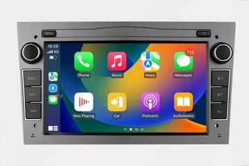 Opel Astra H Corsa C & D Agila Combo Antara Vectra Zafira Meriva Vivaro Tigra | Grijs 2002 - 2013 | Carplay & Android Auto | 1GB & 32GB | Autoradio met Navigatie | Radio scherm | 2003 2004 2005 2006 2007 2008 2009 2010 2011 2012