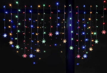 Kerstverlichting Raam 2 meter x 1 meter - 104 LED's - Sneeuwvlokken Lichtgordijn - Feeërieke Verlichting voor Binnen - Feestjes of Slaapkamer