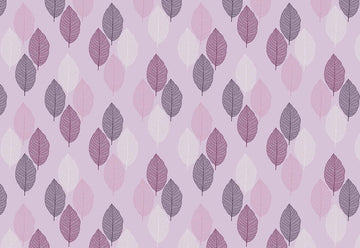 Fotobehang - Vlies Behang - Bladeren op een Paarse Achtergrond - Kunst - 520 x 318 cm