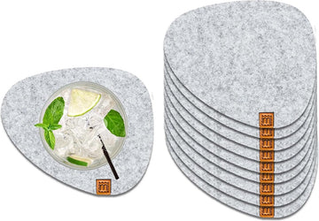 Ontwerp Vilt Onderzetters Steen voor Glazen, Duurzame Oekotex Glasonderzetters Gemaakt van Vilt, 10 Onderzetters voor Drankjes, Glazen, Kaarsen, Kopjes, Bar, Tafeldecoratie
