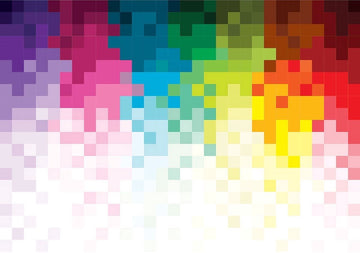Fotobehang - Vlies Behang - Abstracte Regenboog Pixels - 312 x 219 cm