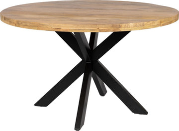 Luxe - dikke - versie - ronde - eettafel - SUUS - 140cm - mango - spin poot