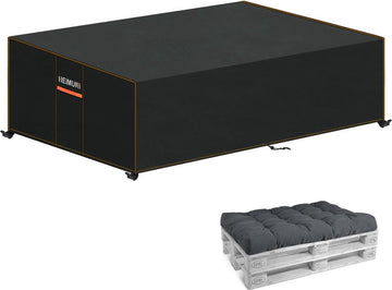 Afdekking voor palletbank, waterdicht, afdekhoes voor palletbank, palletbank, beschermhoes, dekzeil voor tuinbank, winddicht, uv-bestendig, lounge-bankafdekking, 130 x 85 x 40 cm
