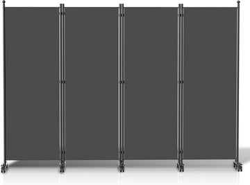 Kamerscherm op wielen met 4 panelen - 228 x 181 cm - Kamerverdeler Tuin Spaanse Muurscheiding Antraciet
