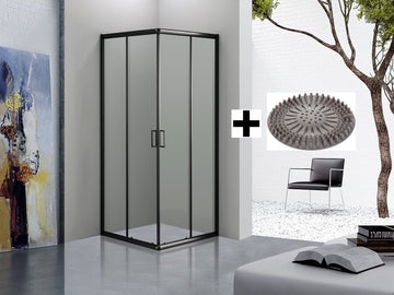 Douchecabine Vierkant - 90x90x200cm 6 mm - Nano Anti Kalk Veiligheidsglas - Zwart Aluminium Omlijsting