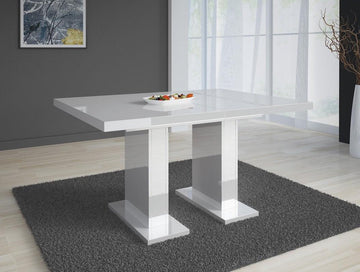 Meubella - Eetkamertafel Glamour 160 - Wit - Uitschuifbaar