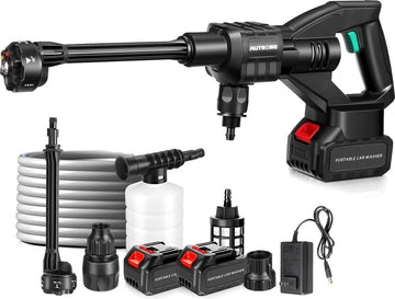Accu Hogedrukreiniger - 2x Accu 15000 mAh - Draadloze Hogedrukspuit - Auto Wasmachine - Complete Set