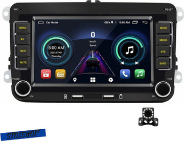 Autoradio - 2din - Apple Carplay - Android Auto - Voor Volkswagen Golf 5 6 Polo Passat B6 B7 Cc Skoda Jetta Universele Muiltmedia - Wifi Gps Navigatie - Achteruit Rij Camera - Met USB Aansluiting