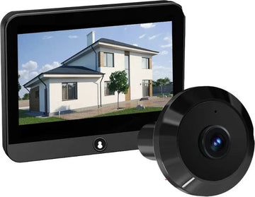 Digitale Deurspion - Slimme Draadloze Video Deurbel met camera - Inclusief draadloze gong en 32GB SD-Kaart - 1080P Full HD - Wifi deurbel - grijs/zwart