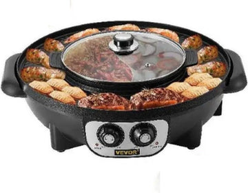 Koreaanse BBQ - Hotpot Elektrisch - Korean BBQ - Koreaanse Grill - Koreaanse Grill en Hotpot Set - Korean BBQ Grill - Gourmetstel - Steengrill