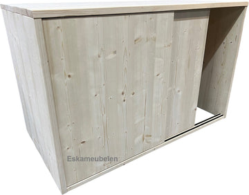 Wasmachine ombouw met schuifdeuren - Naturel