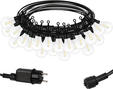 EASTWALL Lichtsnoer - Waterbestendig lichtsnoer voor buiten - Warm wit licht - Tuinlampjes - 10 meter prikkabel - Waterbestendig IP44 - Zwart