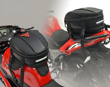 E-Shop4u - Motor Rugzak - Motor Zadeltas - Multifunctionele Motorfiets Tanktas en Zadeltas - Motorrugzak - Grijs/Rood/Blauw/Groen - 11,5L Voor + 15L Achter - Waterbestendig - Reflecterende Elementen