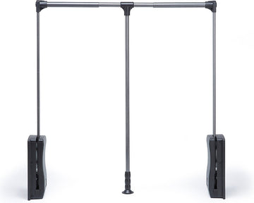 Milano Luxurious Kledinglift Kledingroede - Kledingstang extra stevig - verstelbare garderobelift - Zwart / Chroom - 60 tot 83cm Breed - Draaggewicht tot 15kg