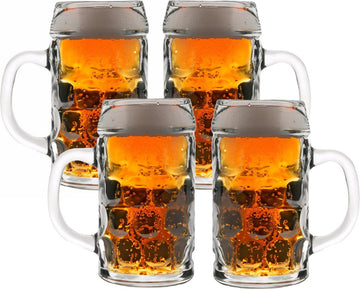 Oktoberfest Bierglazen/Bierpullen - 4x - glas - 1 liter - met handvat - het klassieke model