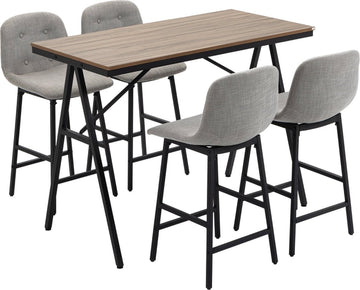 Bartafel met barstoelen - Barkrukken - Industrieel - 120 cm x 60 cm x 91 cm