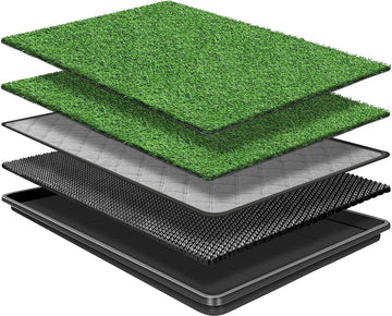 Extra Grote Kunstgras Honden Potty Systeem met Vervangbare Mat en Lekvrije Lade voor Binnen en Buiten