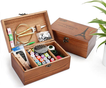 Naaidoos Houten Draagbare Naaimand - Complete Naai benodigdheden voor Reizen - Thuis Noodgebruik - Universele Hand Thuis Naai Reparatie Gereedschap Set - Volwassen Kind Beginner Naaiset#3 Naaidoos