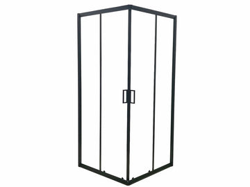 Douchecabine Vierkant - 90x90x200cm 6 mm - Nano Anti Kalk Veiligheidsglas - Zwart Aluminium Omlijsting