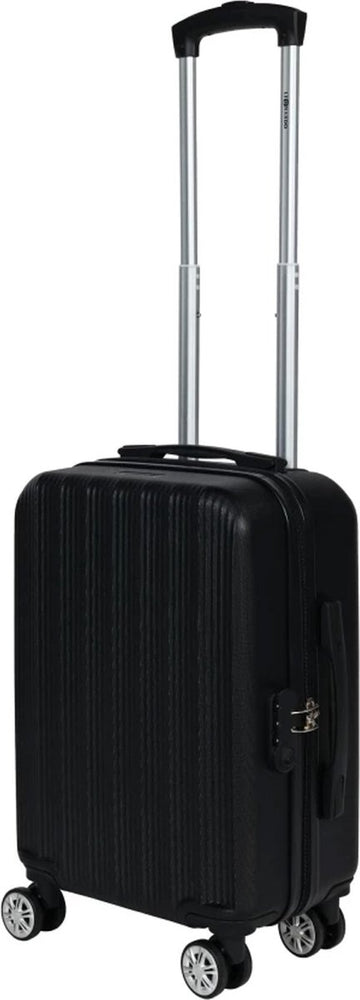 Cabine handbagage reis trolley koffer - zwenkwielen - 52 x 34 x 20 cm - 45 liter - cijferslot - zwart