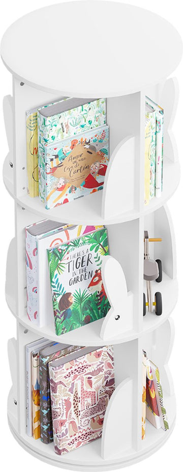 Boekenkast Kind - Boekenrek - Opbergkast voor Kinderen - Speelgoedkast - Kinderkamer - Roteerbaar - Hout - Wit