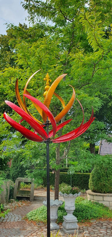 WINDMOLEN / ROOD / TUINSTEKER /METAAL / TUINSTEKER / GEPOEDERCOAT // WINDSPINNER