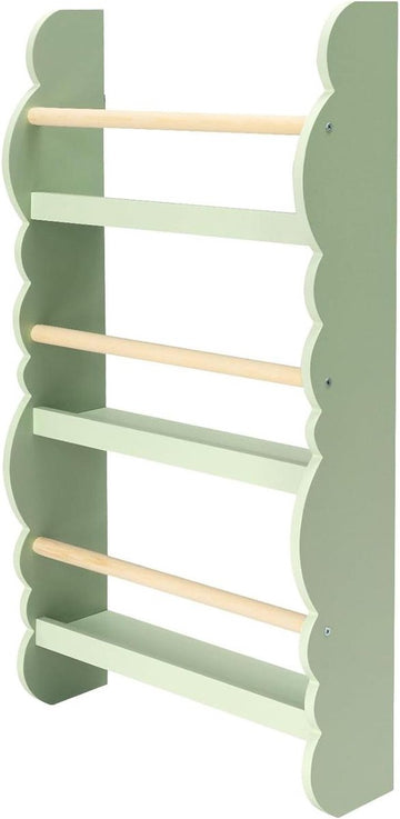 Kinderboekenkast wandrek met 3 planken - opbergen van boeken - grenenhout E1 mdf - reis naar het bos - kinderkamer speelkamer speelgoedkast